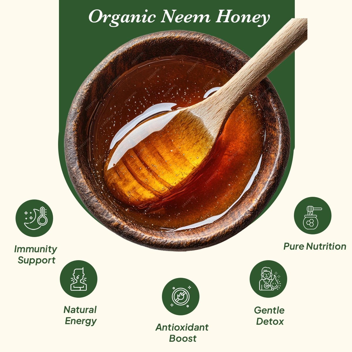 Neem Organic Honey | Pure, All - Natural & Lab - Tested - Arivasa Organics - 500 gms - 