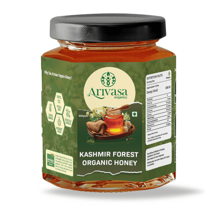 Organic Kashmir Forest Honey | Pure & Lab - Tested - Arivasa Organics - 500 gms - 
