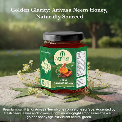 Neem Organic Honey | Pure, All - Natural & Lab - Tested - Arivasa Organics - 500 gms - 