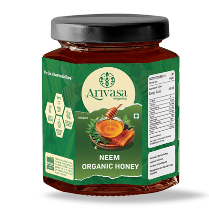 Neem Organic Honey | Pure, All - Natural & Lab - Tested - Arivasa Organics - 500 gms - 