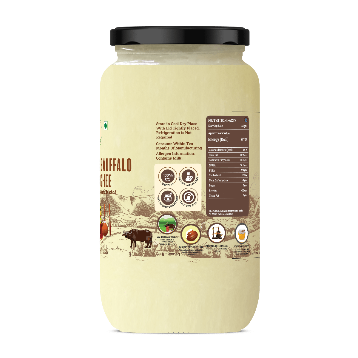 A2 MURRAH BUFFALO BILONA GHEE - My Store - 1 LTR - 