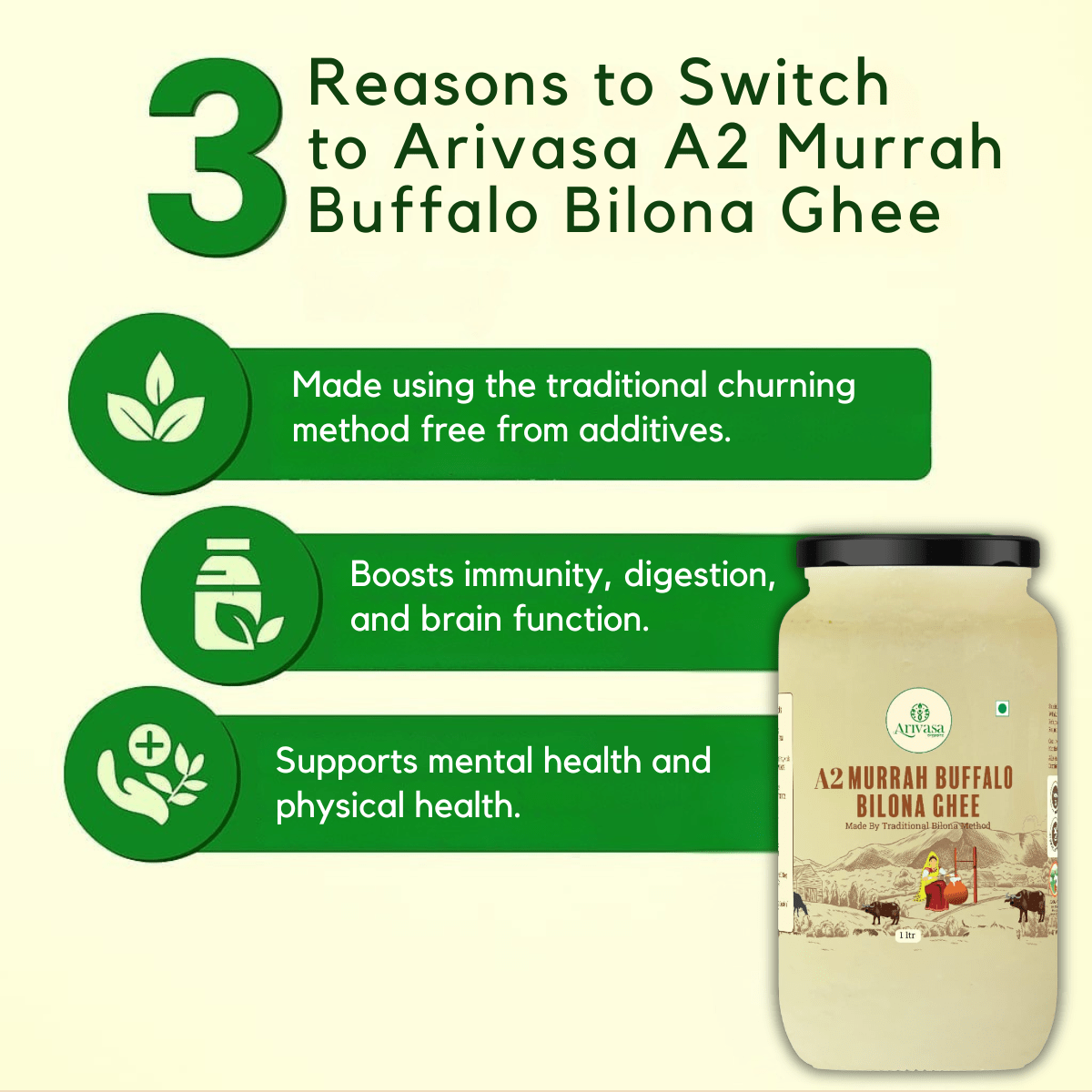 A2 MURRAH BUFFALO BILONA GHEE - My Store - 1 LTR - 