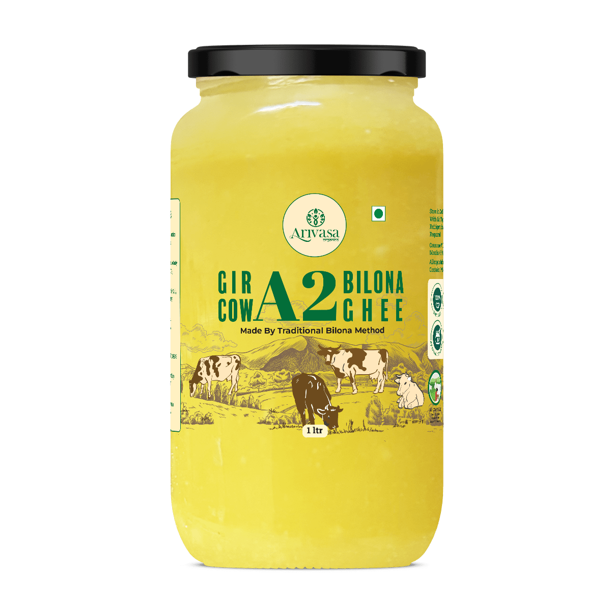 A2 BILONA COW GHEE <span>Fresh From Farms in Tamil Nadu | Bilona Churned | A2-Verified Milk from Desi Cows | 70+ Quality Checks</span> - My Store-Size--