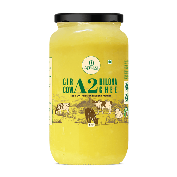 Arivasa Organics A2 Cow Ghee | Gir Cow Bilona Ghee | A2 Certified Ghee – 1 LTR