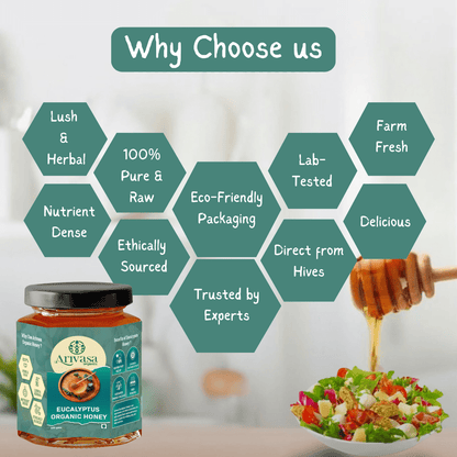 Arivasa Organics Eucalyptus Organic Honey | Pure, Raw & Herbal - Arivasa Organics-Size--