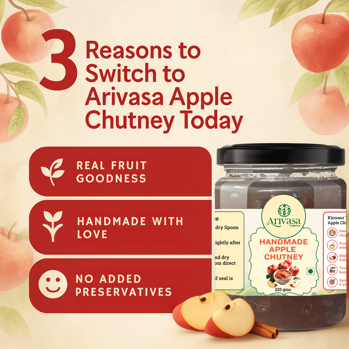 HANDMADE APPLE CHUTNEY - My Store - 225 gms - 