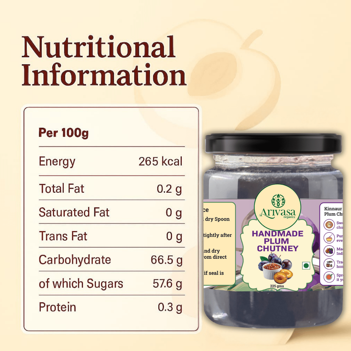 HANDMADE PLUM CHUTNEY - My Store - 225 gms - 