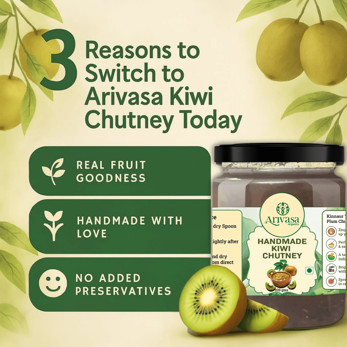 HANDMADE KIWI CHUTNEY - My Store - 225 gms - 
