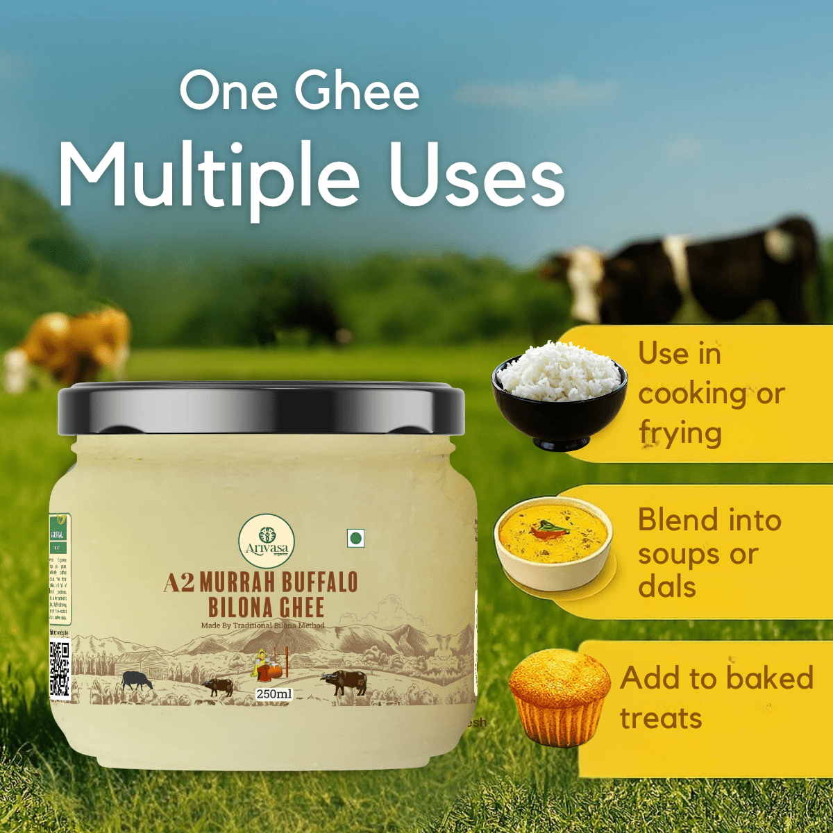 A2 MURRAH BUFFALO BILONA GHEE - My Store - 250 Gms - 