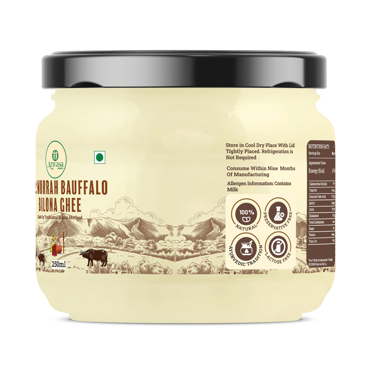A2 MURRAH BUFFALO BILONA GHEE - My Store - 250 Gms - 