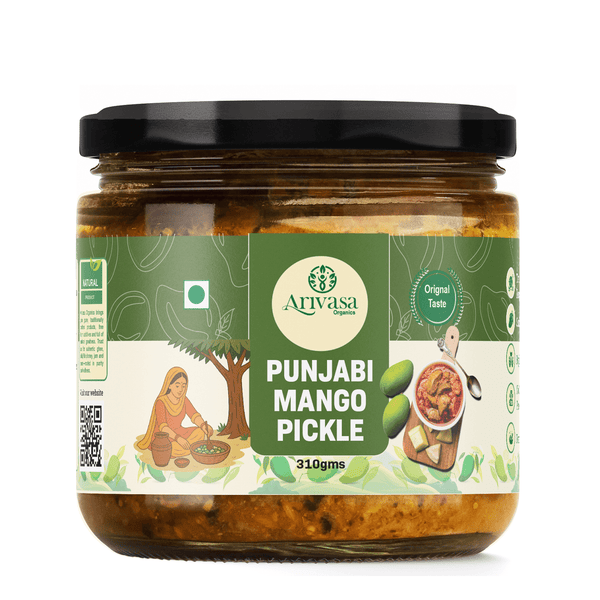 Arivasa Organics Punjabi Mango Pickle | Sun-Dried & Handmade – 310 gm