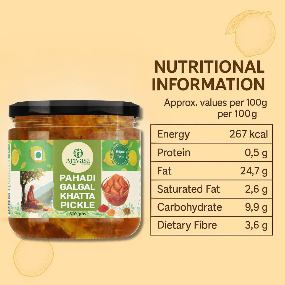PAHADI GALGAL KHATTA PICKLE - My Store - 310 gm - 