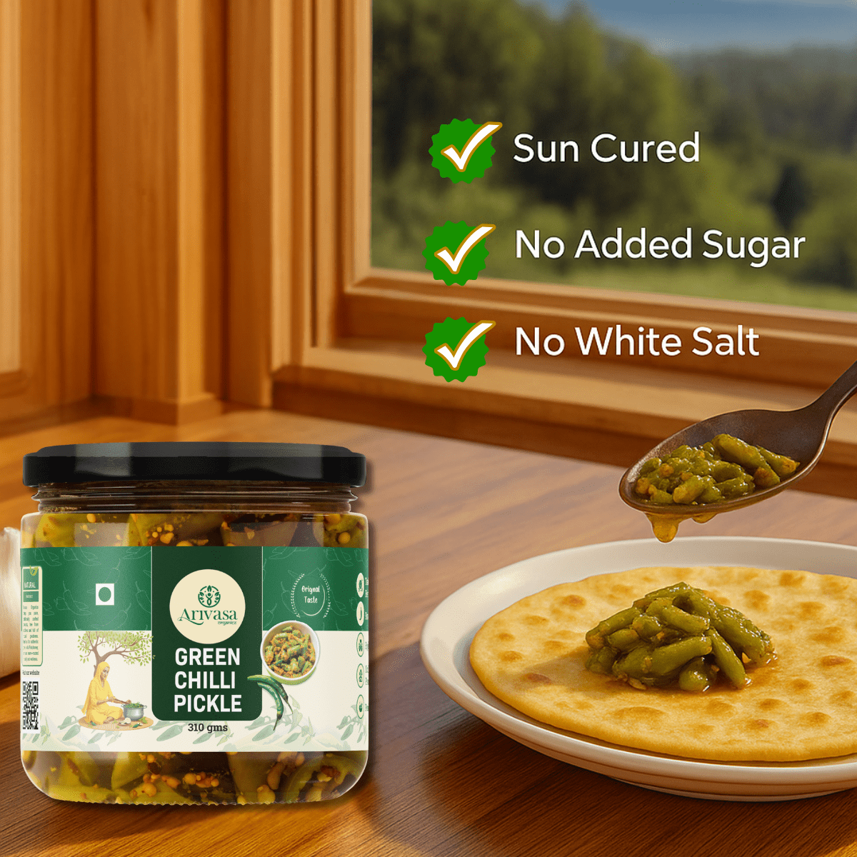 GREEN CHILLI PICKLE - My Store - 310 gm - 