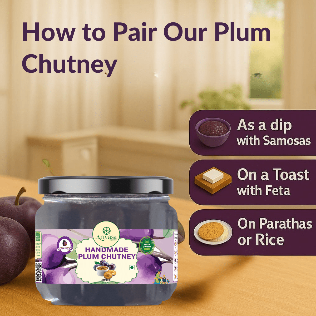 HANDMADE PLUM CHUTNEY - My Store - 350 gms - 