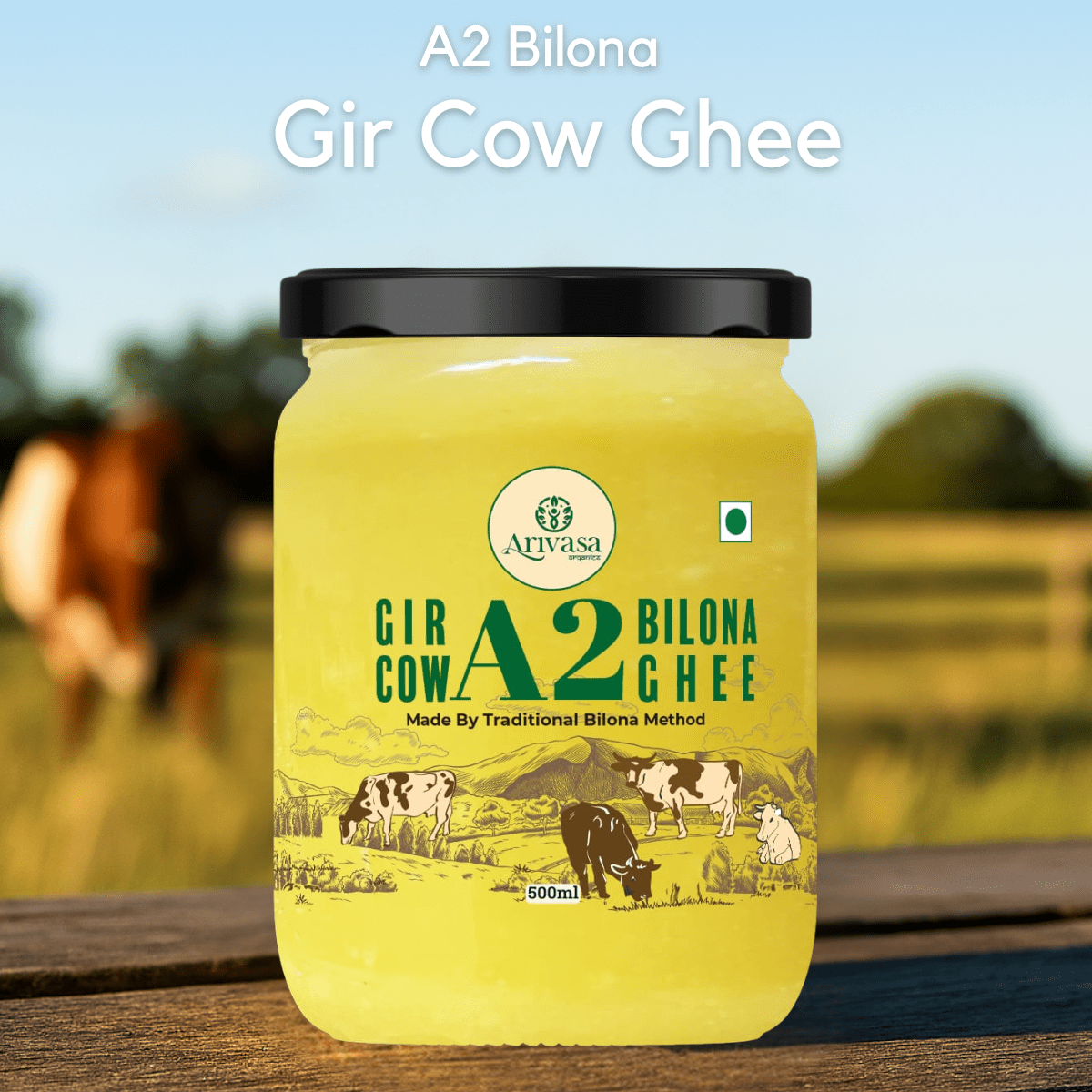 A2 BILONA COW GHEE <span>Fresh From Farms in Tamil Nadu | Bilona Churned | A2-Verified Milk from Desi Cows | 70+ Quality Checks</span> - My Store-Size--