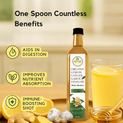 ORGANIC LEMON GINGER GARLIC CIDER VINEGAR - My Store - 500 ML - 